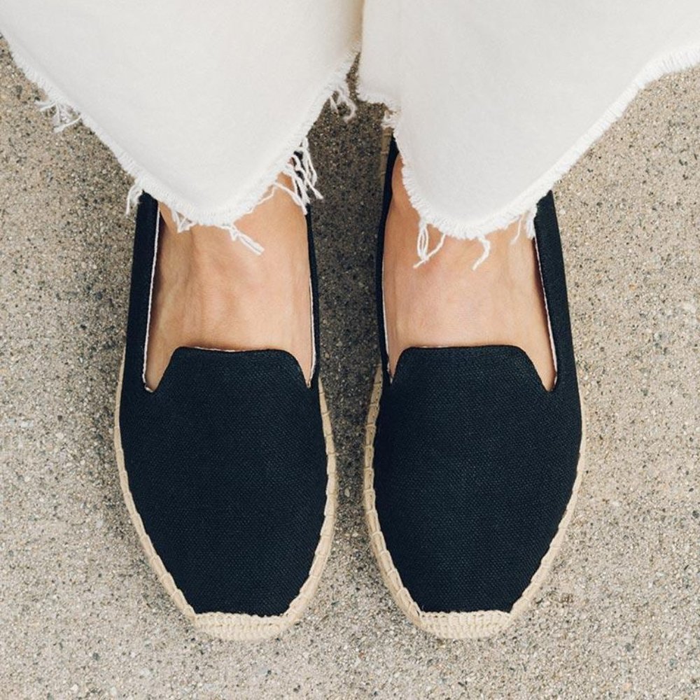 Soludos Espadrille Platform Smoking Slipper Black